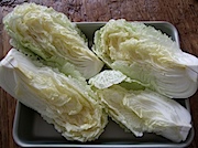 キムチ作り：白菜を干して