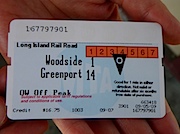 LIRR の切符（Woodside - Greenport）